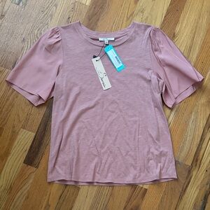 Dusty Rose Puff Sleeve Tee